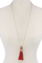 Load image into Gallery viewer, Teardrop Shape Tassel Pendant Necklace