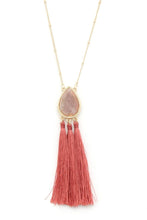 Load image into Gallery viewer, Teardrop Shape Tassel Pendant Necklace